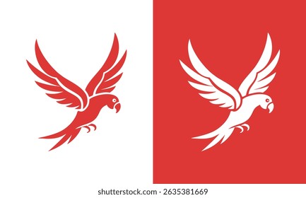 Flying parrot and pet animal logo design