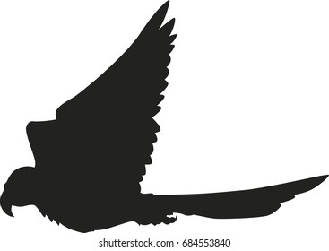 Flying parrot vector silhouette