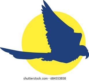 Flying parrot vector silhouette