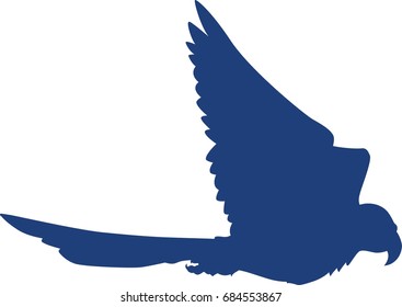 Flying parrot vector silhouette