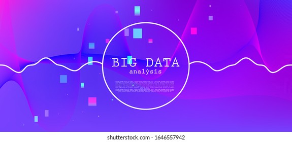 Flying Particles Distressed Purple Vector. Data Analytics Cool Banner. Pink Blue Purple Futuristic Gradient Overlay. Colorful Geometric Background. Big Data Neon Wallpaper. 3D Fluid Shapes Poster.