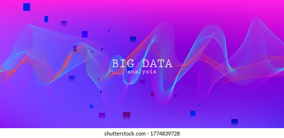 Flying Particles Distressed Purple Vector. Big Data Neon Wallpaper. Cyber Geometric Background. 3D Flow Shapes Website. Pink Blue Purple Futuristic Gradient Overlay. Data Stream Minimal Banner.