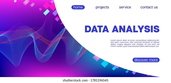 Vector Púrpura Doloroso de Partículas Voladoras. Banner genial de Data Analytics. Papel de escritorio de Big Data Neon. Fondo Geométrico Funky. Sitio Web De Formas Líquidas 3D. Sobreposición de degradado futurista rosa azul morado azul morado.