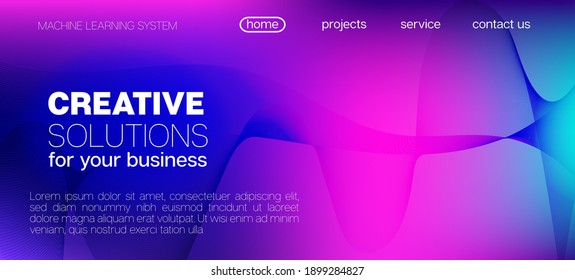 Flying Particles Distressed Purple Vector. Big Data Neon Wallpaper. 3D Liquid Shapes Poster. Data Stream Minimal Banner. Pink Blue Purple Futuristic Gradient Overlay. Cyber Geometric Background.