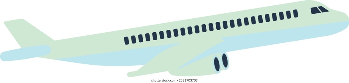 Flying passenger jet. Passenger travel transport icon