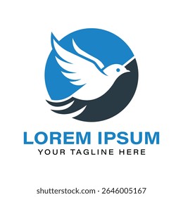 Logotipo Flying Peace Dove dentro de Split Blue Circle