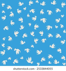 Flying Peace White Doves Pattern