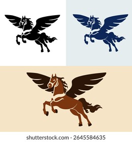 Flying Pegasus Horse Fantasy Logo or Design