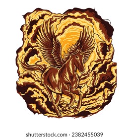 flying pegasus illustration digital art ilustration 