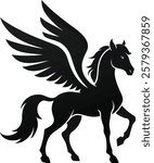Flying Pegasus Vector Illustration of Winged Horse