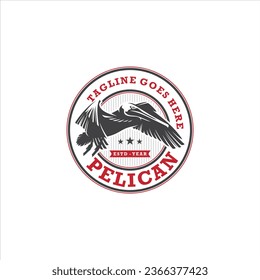 Flying Pelican Bird Logo Design Vector Image