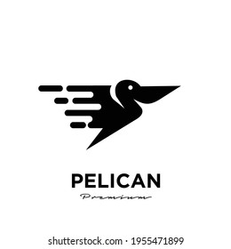 Flying Pelican Fast Data Logo icon design illustration vector template