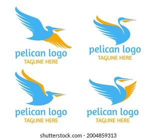 flying pelican logo collection desgn