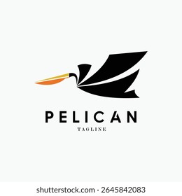 flying pelican logo vector illustration design