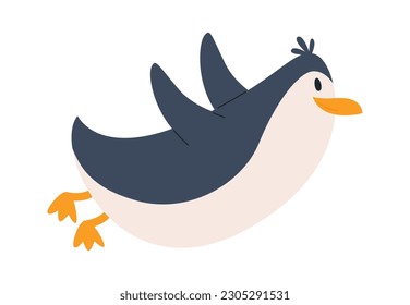 Flying Penguin Bird Vector Illustration