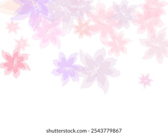 Flying petals isolated on white. Flower blossom parts romantic vector. Pink sakura blossom falling parts.