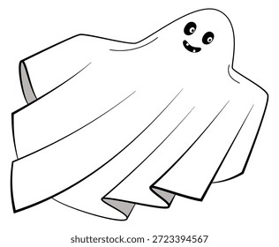 Fantasma volador. Espeluznante monstruo de horror con cara divertida