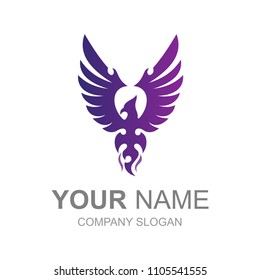 flying phoenix bird logo, logo ready to use