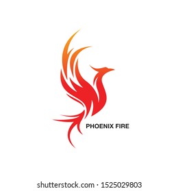 Flying Phoenix Fire Bird abstract Logo design vector template. Dove Eagle Logotype concept icon. Vector high quality design