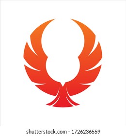 Flying Phoenix Fire Bird abstract Logo design vector template. Dove Eagle Logotype concept icon