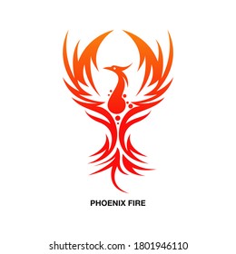 Flying Phoenix Fire Bird abstract Logo design vector template. Dove Eagle Logotype concept icon. high quality vector design or illustration