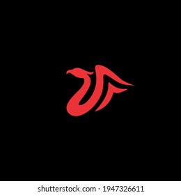 Flying Phoenix Fire Bird abstract Logo design vector template. 