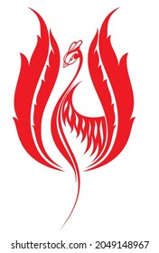 Flying Phoenix Fire Bird abstract Logo design vector template