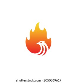 Flying Phoenix Fire Bird abstract Logo design vector template. Dove Eagle Logotype concept icon