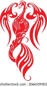 Flying Phoenix Fire Bird abstract Logo design vector template. 