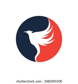 Flying Phoenix Fire Bird abstract Logo design vector template