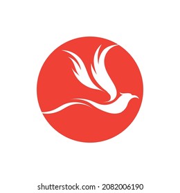Flying Phoenix Fire Bird abstract Logo design vector template