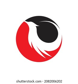 Flying Phoenix Fire Bird abstract Logo design vector template