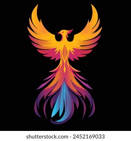 Flying Phoenix Fire Bird abstraktes Logo Design Vektorgrafik Vorlage.