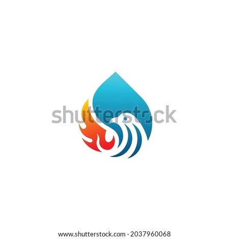 Flying Phoenix Fire Bird abstract Logo design vector template. Dove Eagle Logotype concept icon