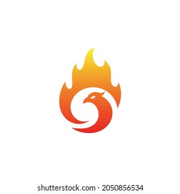 Flying Phoenix Fire Bird Logo Design 