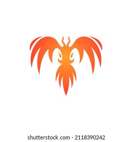 Flying phoenix mascot logo template