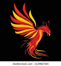 Flying phoenix vector character illustration