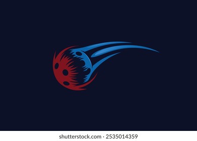 flying pickleball logo with swoosh effect for clubs, tournaments, training, etc.