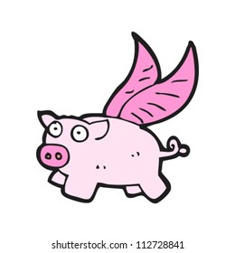 flying pig cartoon