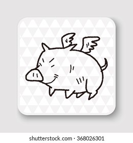 flying pig doodle
