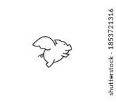 flying pig simple vector illustration