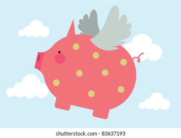 Flying Pig Vector/illustration