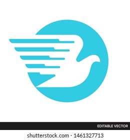 FLYING PIGEON BIRD FLY VECTOR SIMPLE FLAT LOGO