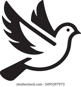 A flying Pigeon bird vector image on white background