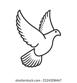  Flying pigeon line silhouette vector
