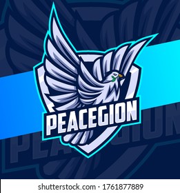 flying pigeon mascot esport logo design