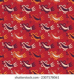 Flying pigeons seamless vector pattern