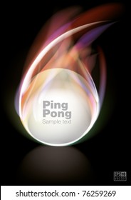 Flying ping-pong ball, eps10 vector