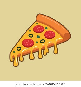 Flying Pizza With Dripping Cheese