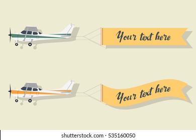 Flying plane with banner.